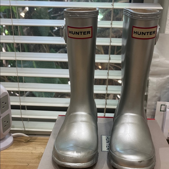 Hunter Kids First Gloss Boots - silver - Picture 1 of 10